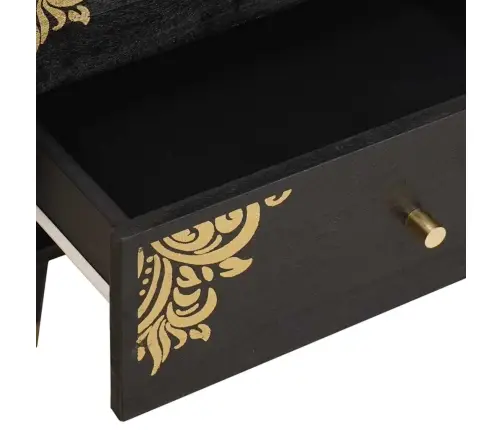 Nakts Skapītis Melna 50 X 33 X 62 Cm Cieta Mango Koksne Vidaxl