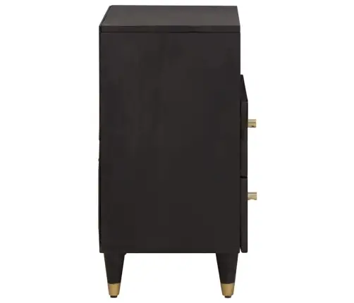 Šalia Lovos Spintelė Juoda 50 X 33 X 62 Cm Kietas Mango Medis