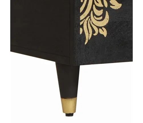 Kafijas Galdiņš Melna 80 X 54 X 40 Cm Cieta Mango Koksne Vidaxl