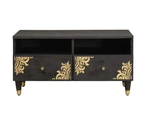 Kafijas Galdiņš Melna 80 X 54 X 40 Cm Cieta Mango Koksne Vidaxl