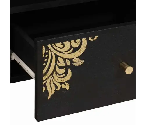 Televizora Skapīša Melna 100 X 33 X 46 Cm Cieta Mango Koksne Vidaxl