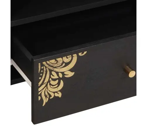 Televizora Skapīša Melna 80 X 33 X 46 Cm Cieta Mango Koksne Vidaxl