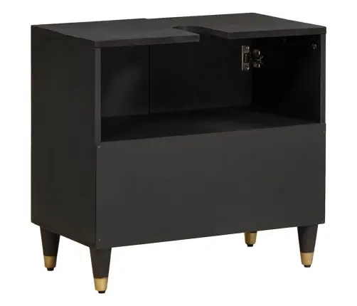 Izlietnes Skapītis Melna 62 X 33 X 58 Cm Cieta Mango Koksne Vidaxl