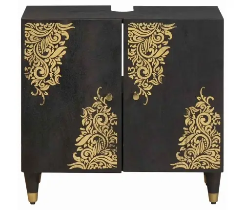 Izlietnes Skapītis Melna 62 X 33 X 58 Cm Cieta Mango Koksne Vidaxl