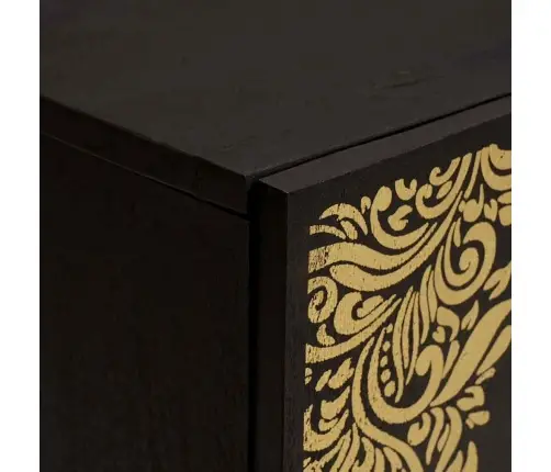 Sienas Skapis Melna 38 X 33 X 48 Cm Cieta Mango Koksne Vidaxl