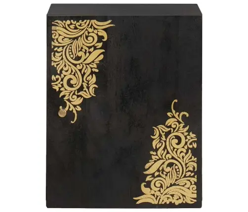 Sienas Skapis Melna 38 X 33 X 48 Cm Cieta Mango Koksne Vidaxl