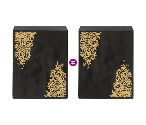 Sienas Skapis Melna 38 X 33 X 48 Cm Cieta Mango Koksne Vidaxl