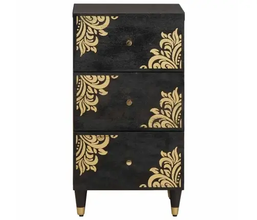 Kõide Sahtliga Riiuliga Must 40 X 33 X 75 Cm Tugev Mango Puu