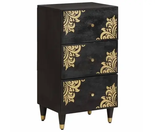 Kõide Sahtliga Riiuliga Must 40 X 33 X 75 Cm Tugev Mango Puu