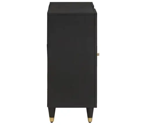 Puse Ar Plauktu Melna 90 X 33 X 75 Cm Cieta Mango Koksne Vidaxl