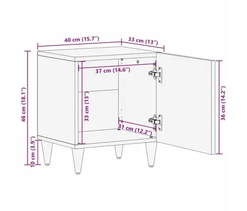 Nakts Skapīši 2 Pcs 40 X 33.5 X 46 Cm Vidaxl