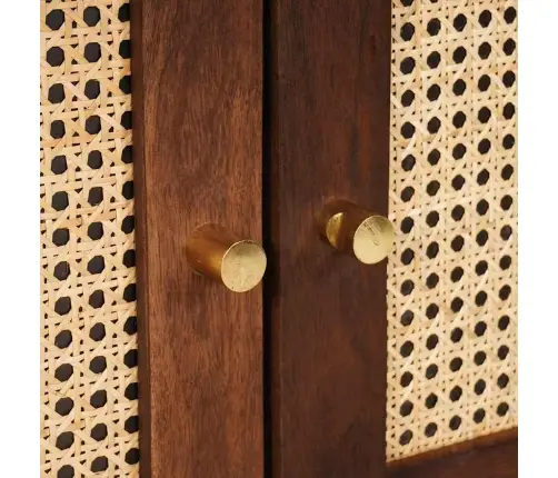 Puse Brūna 60 X 33.5 X 75 Cm Zari Un Ciets Mango Koks Vidaxl