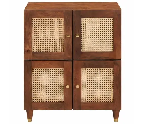 Puse Brūna 60 X 33.5 X 75 Cm Zari Un Ciets Mango Koks Vidaxl