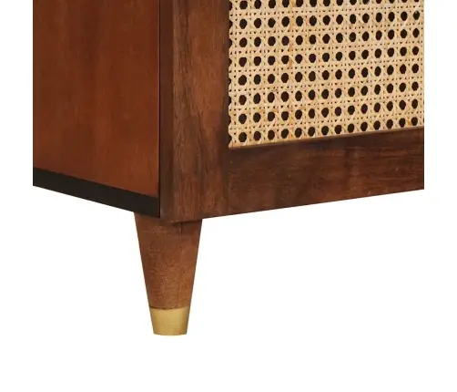 Puse Brūna 80 X 33.5 X 75 Cm Zari Un Ciets Mango Koks Vidaxl