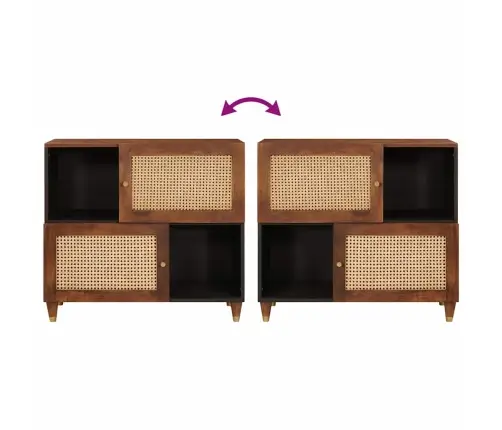 Puse Brūna 80 X 33.5 X 75 Cm Zari Un Ciets Mango Koks Vidaxl