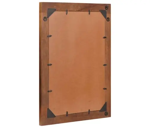 Peegel Pruun Ja Hõbe 50 X 70 Cm Tugev Mango Puit, Klaas