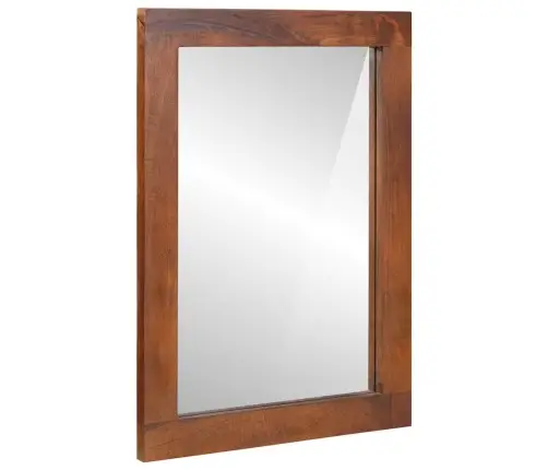 Peegel Pruun Ja Hõbe 50 X 70 Cm Tugev Mango Puit, Klaas