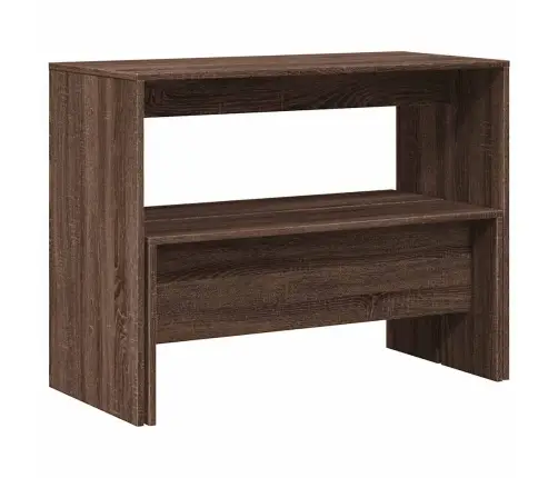 3 Daļīgs Ēdamgalda Un Sola Komplekts Brown Oak Engineered Wood Vidaxl