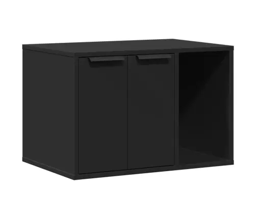 Kaķu Pakaišu Kastes Korpuss Melns 60X40X40 Cm Inženierijas Koks Vidaxl