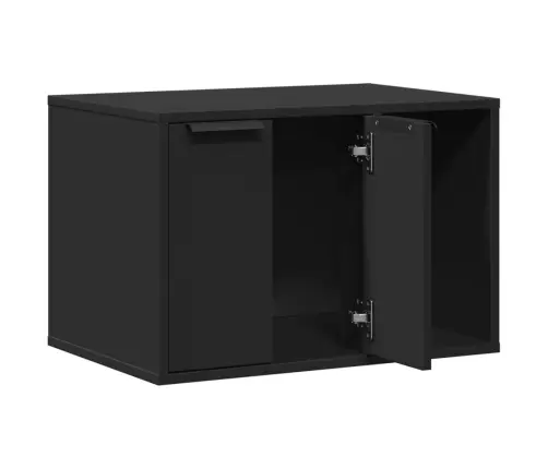 Kaķu Pakaišu Kastes Korpuss Melns 60X40X40 Cm Inženierijas Koks Vidaxl