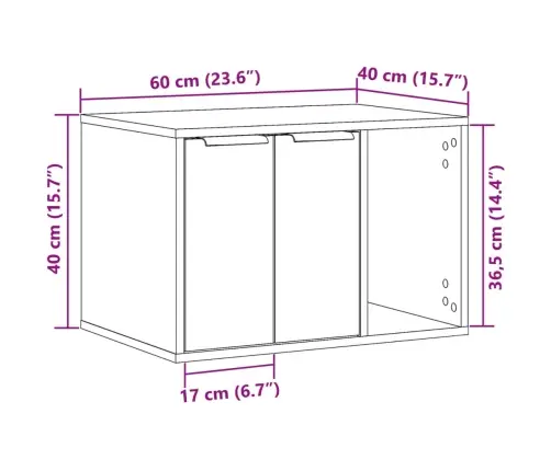 Kaķu Pakaišu Kastes Korpuss 60X40X40 Cm Inženierijas Koks Vidaxl