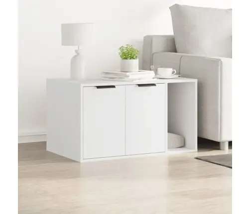 Kaķu Pakaišu Kastes Korpuss Balts 80X50X45 Cm Inženierijas Koks Vidaxl