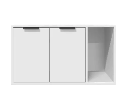 Kaķu Pakaišu Kastes Korpuss Balts 80X50X45 Cm Inženierijas Koks Vidaxl