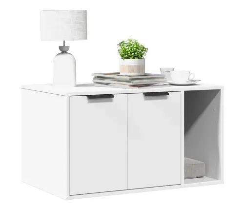 Kaķu Pakaišu Kastes Korpuss Balts 80X50X45 Cm Inženierijas Koks Vidaxl