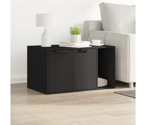 Kaķu Pakaišu Kastes Korpuss Melns 80X50X45 Cm Inženierijas Koks Vidaxl