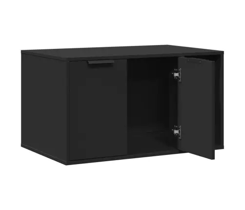 Kaķu Pakaišu Kastes Korpuss Melns 80X50X45 Cm Inženierijas Koks Vidaxl