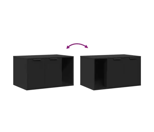 Kaķu Pakaišu Kastes Korpuss Melns 80X50X45 Cm Inženierijas Koks Vidaxl