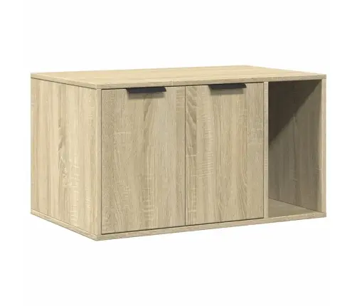 Kaķu Pakaišu Kastes Korpuss Ozola 80X50X45 Cm Inženierijas Koks Vidaxl