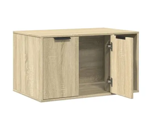 Kaķu Pakaišu Kastes Korpuss Ozola 80X50X45 Cm Inženierijas Koks Vidaxl