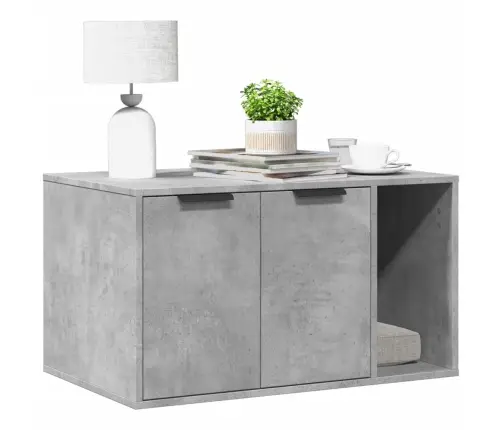 Kaķu Pakaišu Kastes Korpuss Pelēks 80X50X45Cm Inženierijas Koks Vidaxl