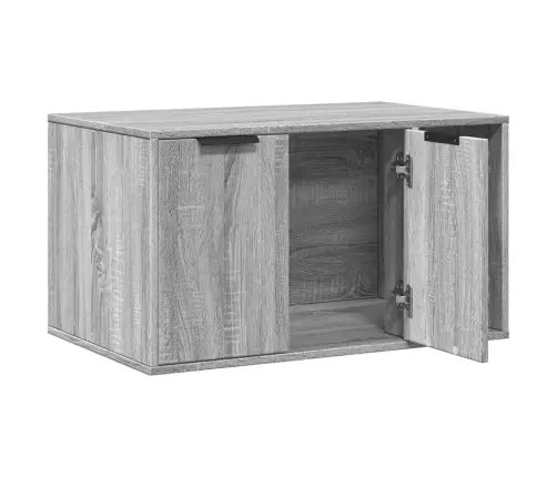 Kačių Kraiko Dėžės Spintelė, Pilka Ąžuolo, 80X50X45cm Mediena