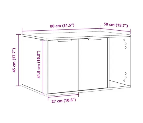Kaķu Pakaišu Kastes Korpuss 80X50X45 Cm Inženierijas Koks Vidaxl