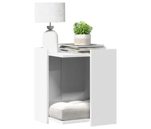 Kaķu Pakaišu Kastes Korpuss Balts 42X42X51 Cm Inženierijas Koks Vidaxl