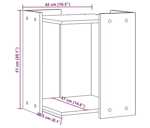 Kaķu Pakaišu Kastes Korpuss Ozola 42X42X51 Cm Inženierijas Koks Vidaxl