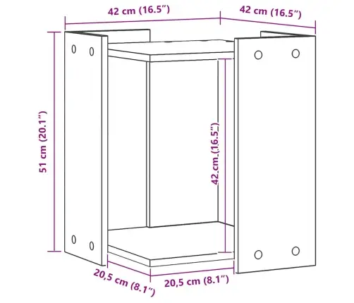 Kaķu Pakaišu Kastes Korpuss 42X42X51 Cm Inženierijas Koks Vidaxl