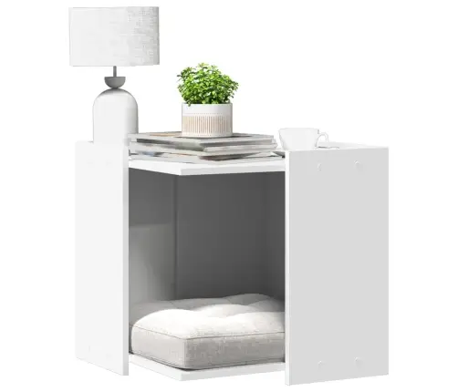 Kaķu Pakaišu Kastes Korpuss Balts 53X53X51 Cm Inženierijas Koks Vidaxl