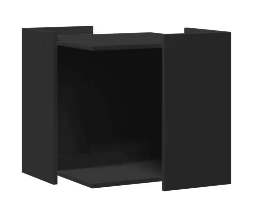 Kaķu Pakaišu Kastes Korpuss Melns 53X53X51 Cm Inženierijas Koks Vidaxl