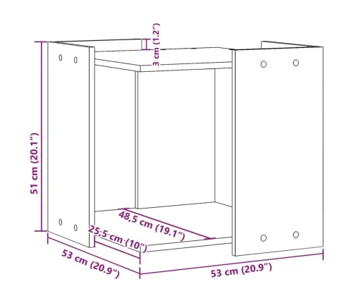 Kaķu Pakaišu Kastes Korpuss Melns 53X53X51 Cm Inženierijas Koks Vidaxl