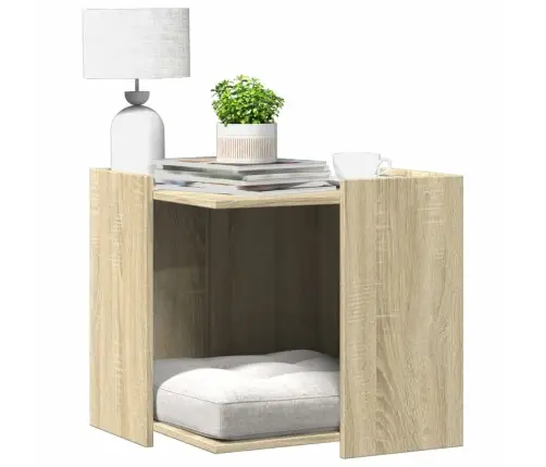 Kaķu Pakaišu Kastes Korpuss Ozola 53X53X51 Cm Inženierijas Koks Vidaxl