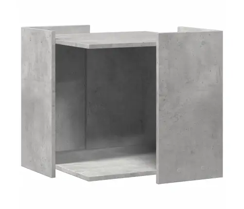 Kaķu Pakaišu Kastes Korpuss Pelēks 53X53X51Cm Inženierijas Koks Vidaxl