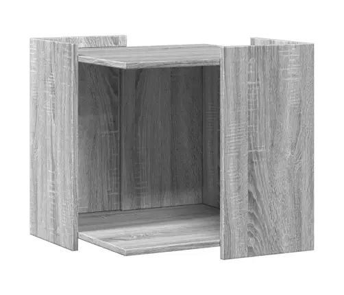 Kaķu Pakaišu Kastes Korpuss Pelēks 53X53X51Cm Inženierijas Koks Vidaxl