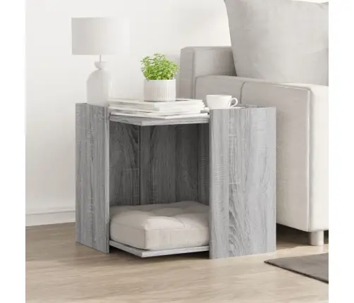 Kaķu Pakaišu Kastes Korpuss Pelēks 53X53X51Cm Inženierijas Koks Vidaxl