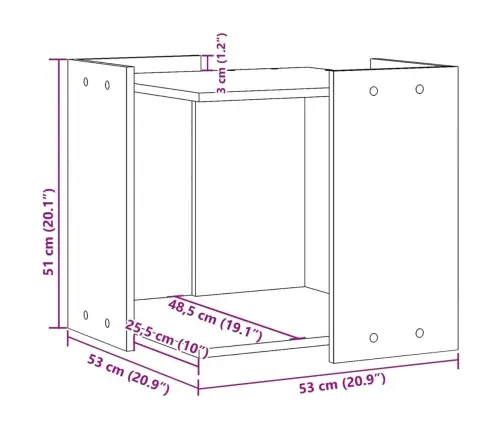 Kaķu Pakaišu Kastes Korpuss 53X53X51 Cm Inženierijas Koks Vidaxl