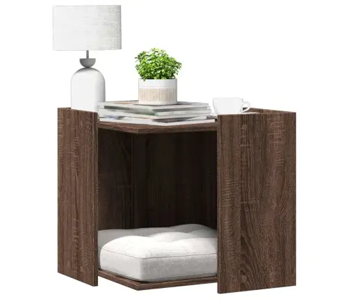 Kaķu Pakaišu Kastes Korpuss 53X53X51 Cm Inženierijas Koks Vidaxl