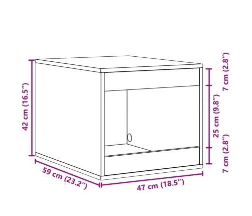 Kaķu Pakaišu Kastes Korpuss Melns 47X59X42 Cm Inženierijas Koks Vidaxl