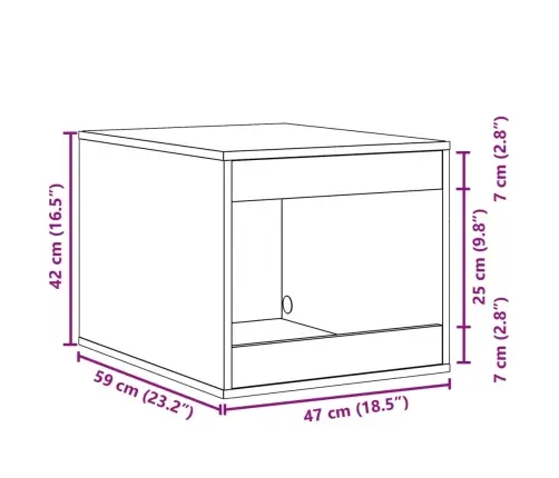 Kaķu Pakaišu Kastes Korpuss 47X59X42 Cm Inženierijas Koks Vidaxl